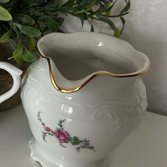 Vintage Royal Kent Collection Poland TM China Bavarian Rose Tea Pot Set Creamer - Picture 5 of 7